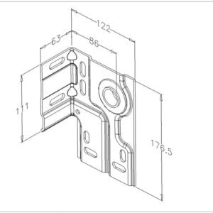 Suport ax lateral pentru ușă industrială, compatibil cu tambur FFNL12 și FFNL18
