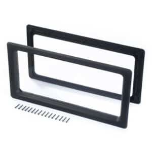 Geam ușă garaj ramă neagră acrilic transparent 634x329 mm pentru panouri 38-40 mm