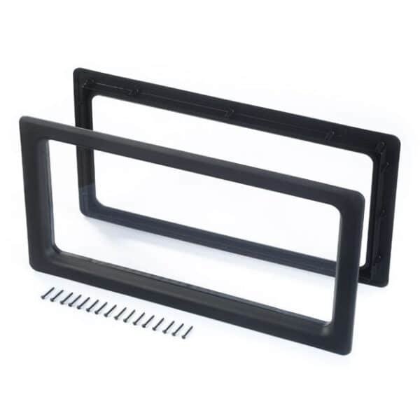 Geam ușă garaj ramă neagră acrilic transparent 634x329 mm pentru panouri 38-40 mm