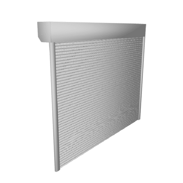 Ușă tip rulou - vedere din față, design și finisaj exterior