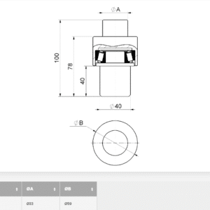 Desen detaliat al balamei inferioare cu rulment pentru poartă